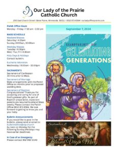 Bulletin 09.07.2025_final (canva) | Our Lady of the Prairie - Parish